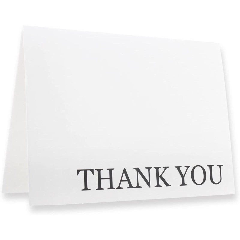 Sustainable Greetings 120 Pack Thank You Cards with Envelopes Bulk for Weddings, Bridal Showers, Graduations, Bridal, Blank Inside - Minimalist Black and White Design Thank You Card - Image 5